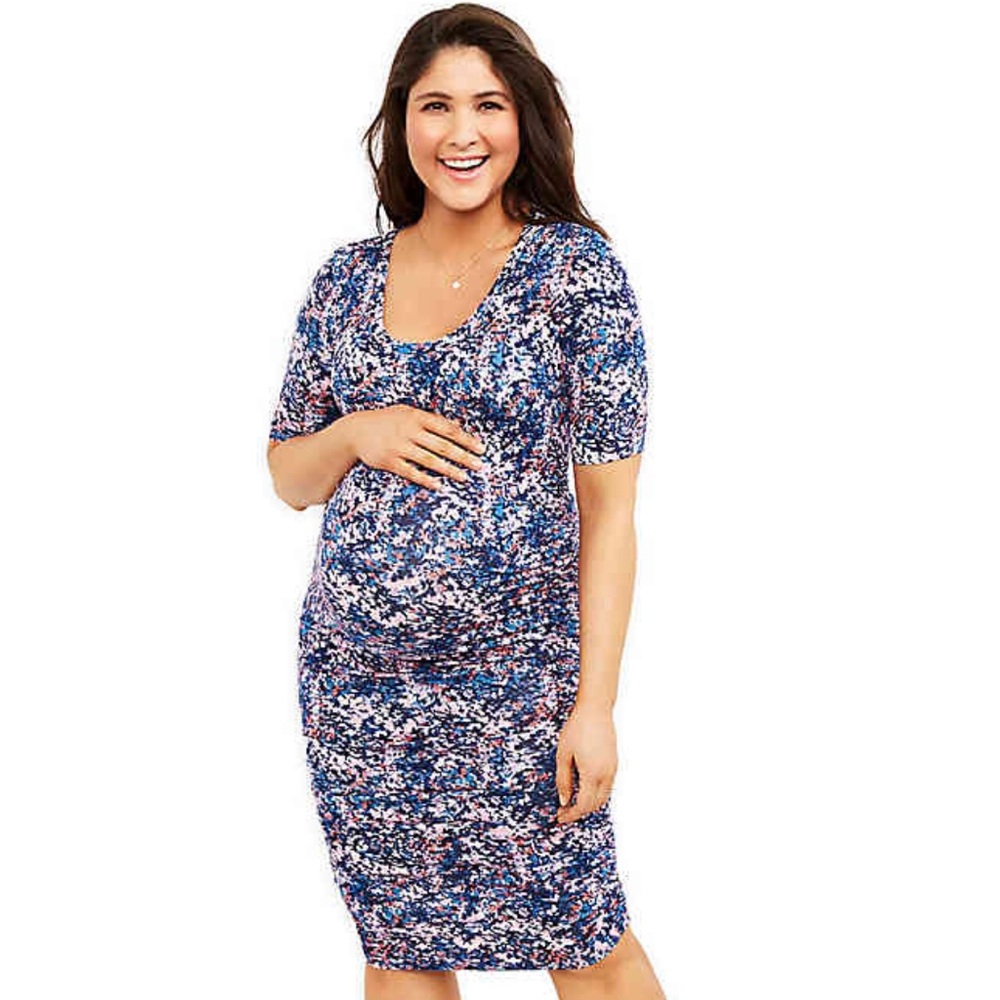 Motherhood Maternity Ruched Floral Dress
